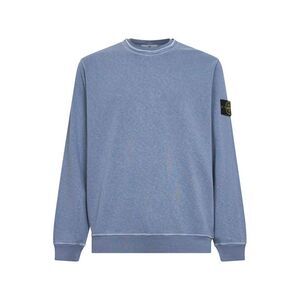 Stone Island Men Avio Blue Slub-Effect Malfilé Cotton Sweatshirt